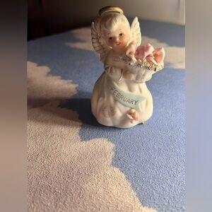 Lefton February Angel with White, Gold and Pink Accents